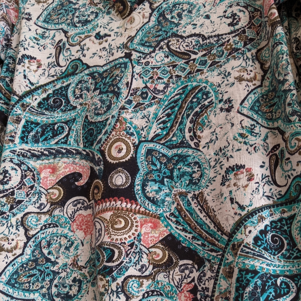 Cleo Petite - blue & pink paisley shirt - Picture 8 of 9